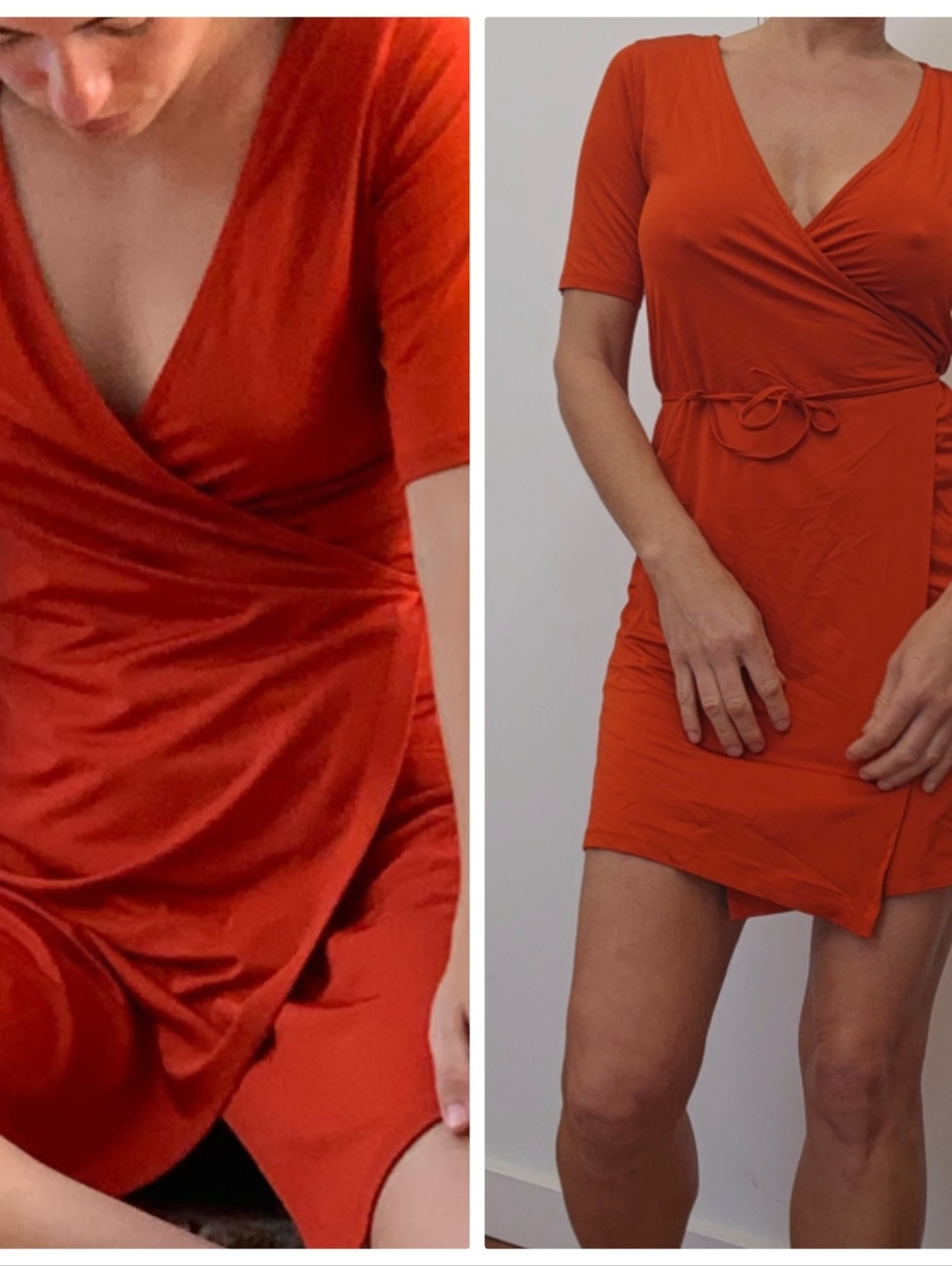 Nwot Paloma Wool garden Blood Orange Viscose Wrap Dress M